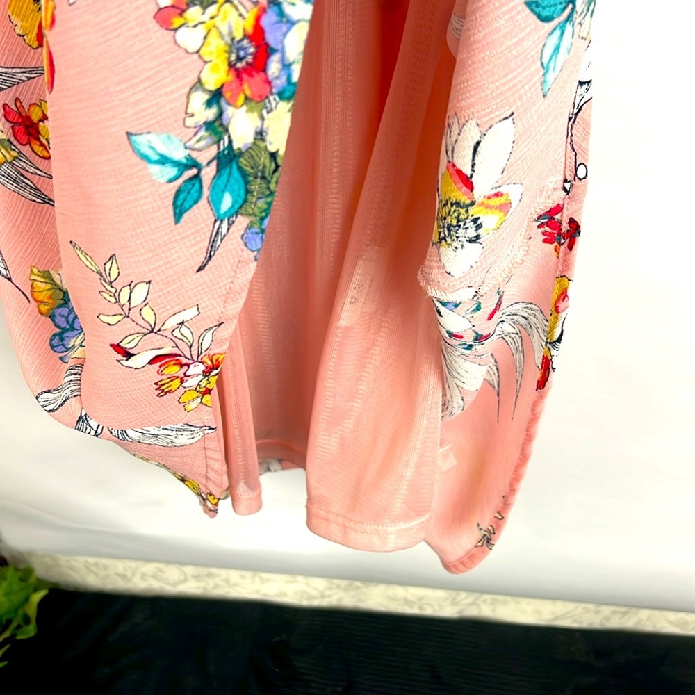 Lush Pink Asian inspired Floral Mini Dress - Picture 3 of 7